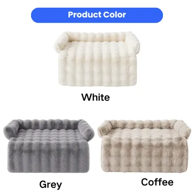 Rabbit Plush Dog Bed Color Options Rabbit plush dog beds available in white grey and coffee color options