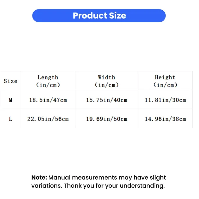 All Season Cradle Cat Bed Size Chart All-season cradle cat bed size chart showing medium and large dimensions in inches and centimeters