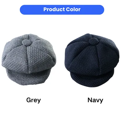 Pet Beret Hat in Grey and Navy Colors Adjustable knitted pet beret hats available in grey and navy for cats and dogs