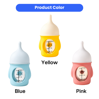 Pet Feeding Bottle Color Options Pet feeding bottle color options in blue yellow and pink for kittens and puppies