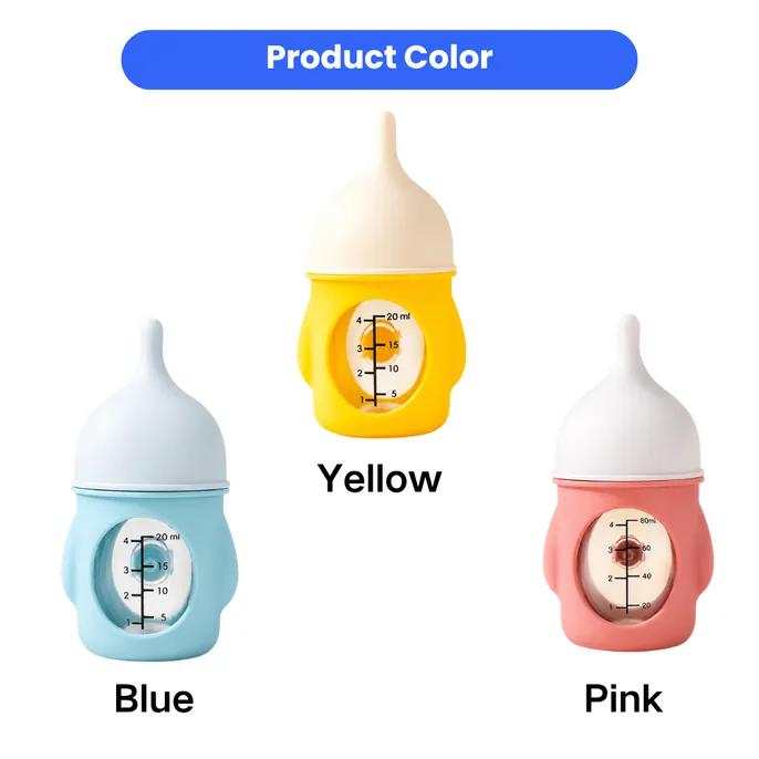 Pet Feeding Bottle Color Options Pet feeding bottle color options in blue yellow and pink for kittens and puppies