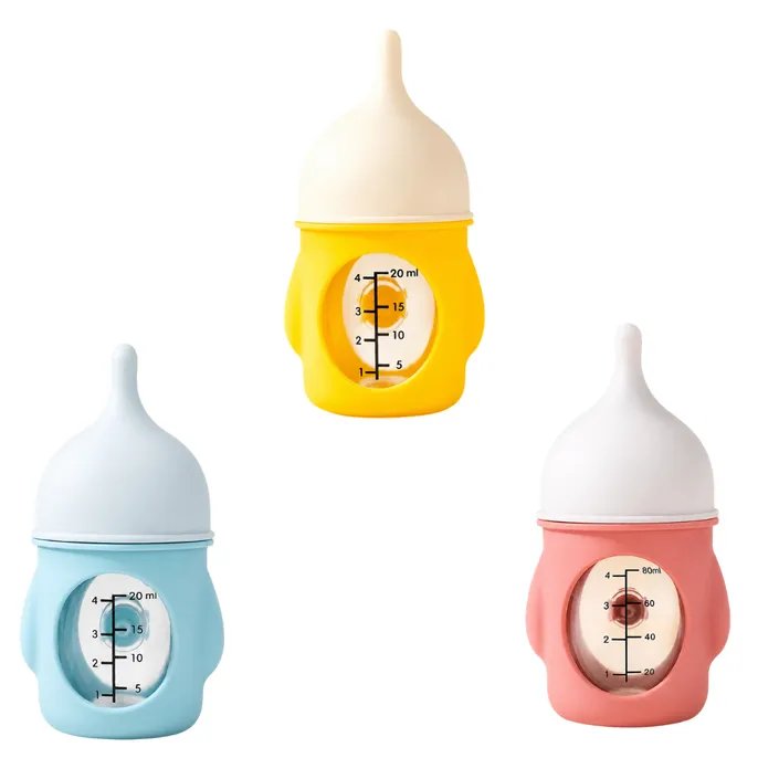 Pet Nursing Bottles for Kittens and Puppies Blue yellow and pink pet nursing bottles for feeding kittens and puppies