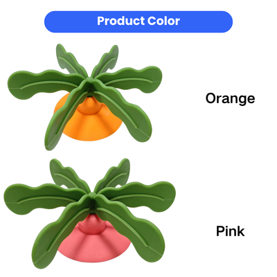 Dog Slow Feeder Orange and Pink Colors Dog slow feeder palm tree design available with orange or pink suction base