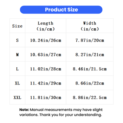 Fleece Dog Hood Size Chart S to XXL Fleece dog hood size chart with length and width measurements from S to XXL