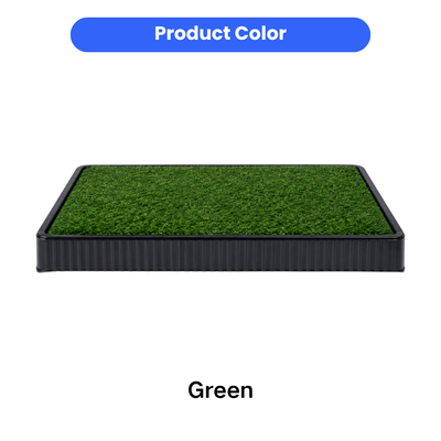Green Artificial Grass Dog Potty Tray Green artificial grass dog potty tray with black plastic base for indoor puppy and dog toilet training