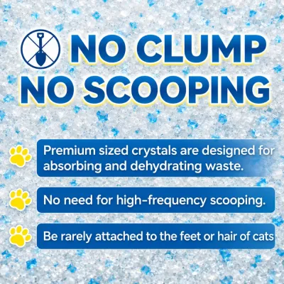 Premium Crystal Cat Litter No Clump Formula for Easy Maintenance premium crystal cat litter with no clumping and no scooping design for easy cat litter box cleaning
