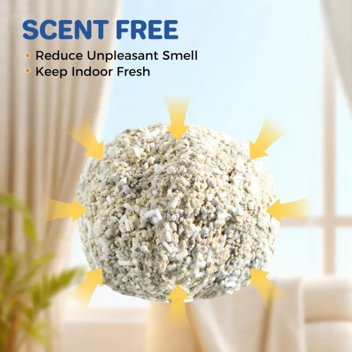 Scent Free Clumping Cat Litter Odor Control Scent free clumping cat litter forming a firm clump to help reduce unpleasant odors