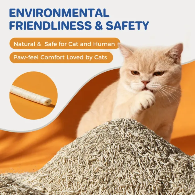 Natural and Cat Friendly Mixed Cat Litter Natural mixed cat litter with soft straw pellets designed for comfortable cat paws and everyday litter box use