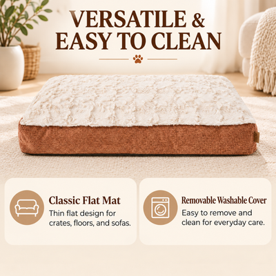 Washable Dog Mat with Removable Cover Washable dog mat with removable cover designed for crates floors sofas and everyday pet resting areas