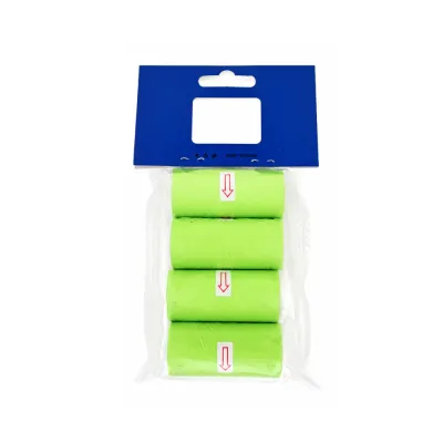 Green Biodegradable Dog Poop Bags Four Roll Set Green biodegradable dog poop bags four roll set for pet stores