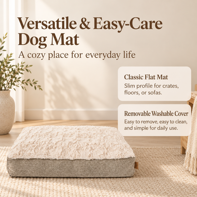 Washable Dog Mat for Crates Floors and Sofas Removable washable dog mat with slim rectangular design for crates floors and sofas