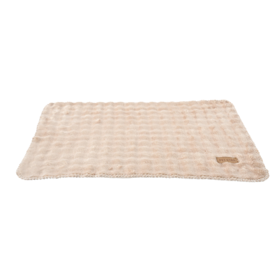 Soft Beige Bubble Dog Mat Wholesale Product Image Soft beige bubble dog mat with plush bubble fleece surface isolated on white background