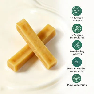 Yak milk dog chew sticks with no artificial flavors, artificial ingredients or binding agents
